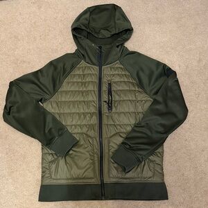 NWOT North Face Men's Olive Green Quilted Hooded Jacket